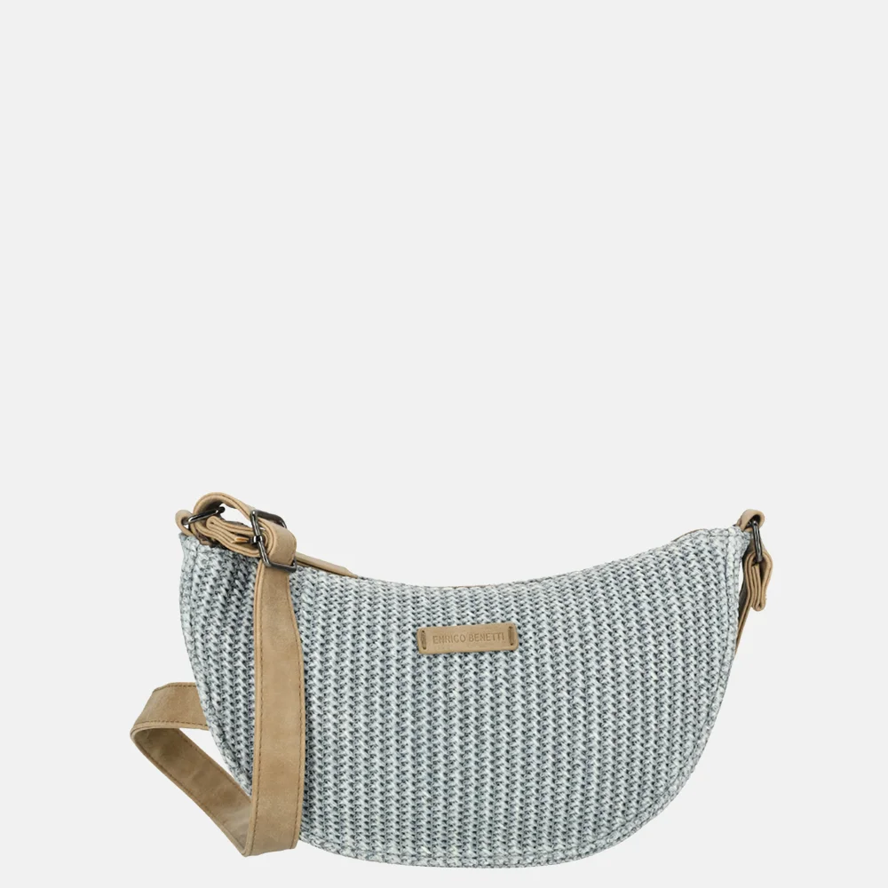 Enrico Benetti Raffia Banana crossbody tas lichtblauw